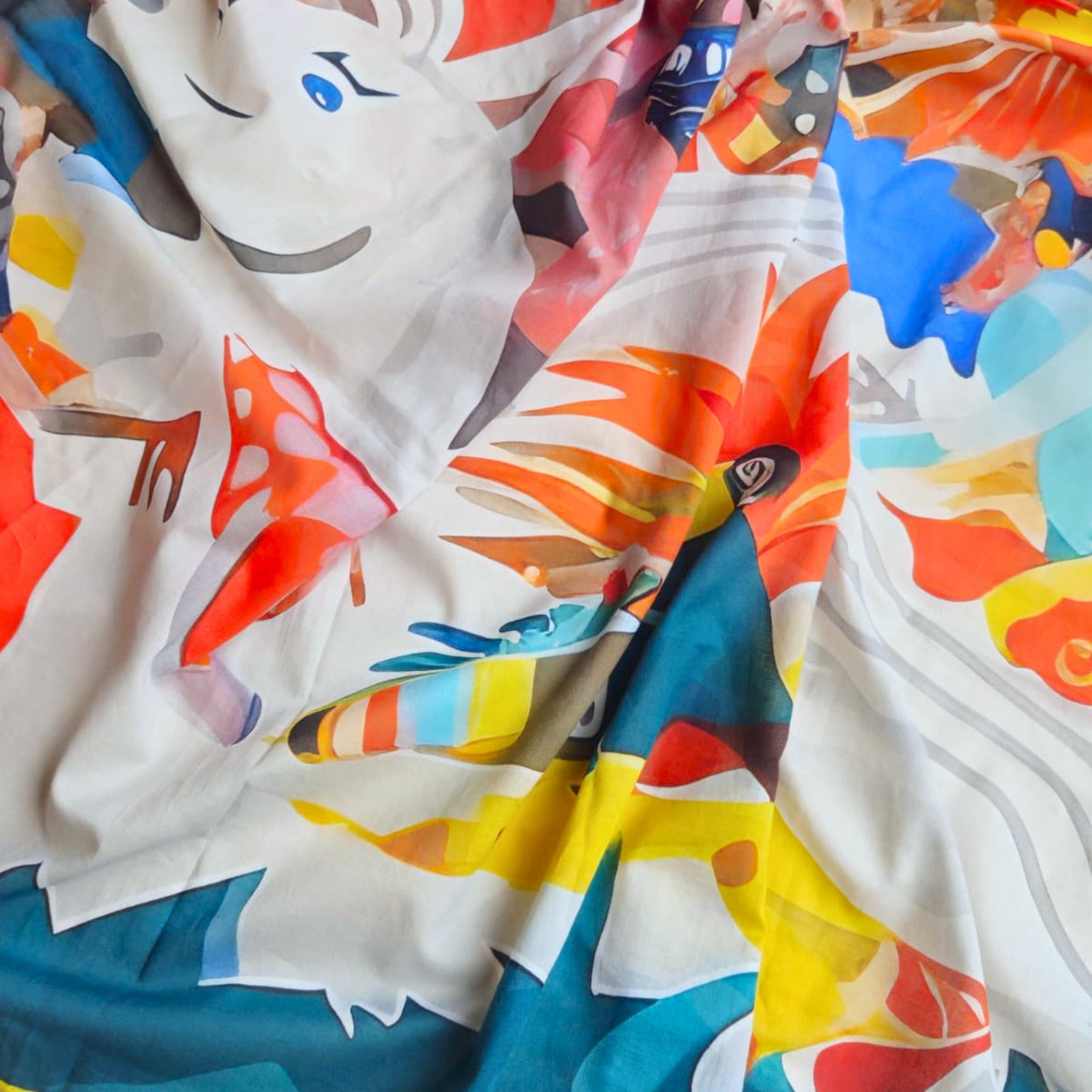 PALM WHISPER   -   135x135 cm cotton pareo/shawl