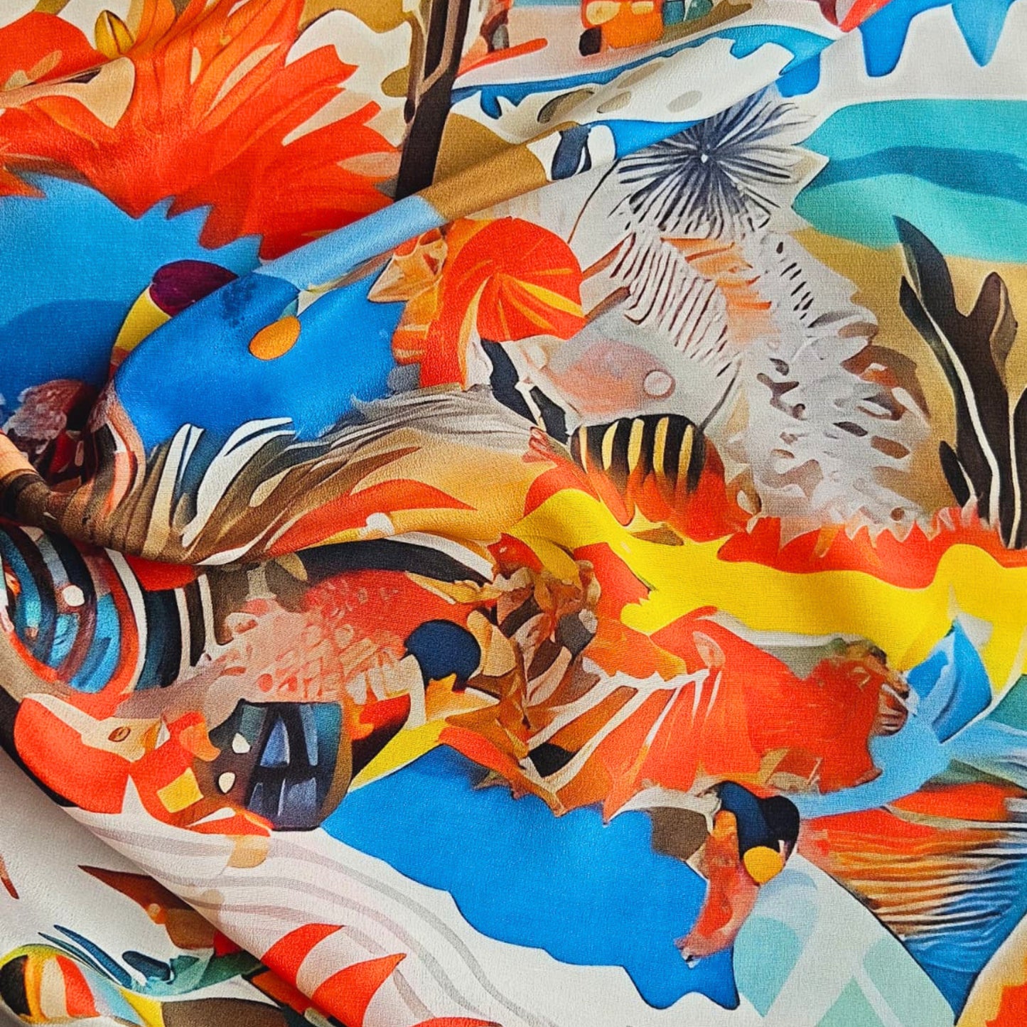 PALM WHISPER  -   65x65 cm silk scarf