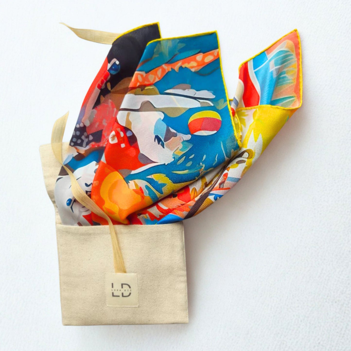 PALM WHISPER  -   65x65 cm silk scarf