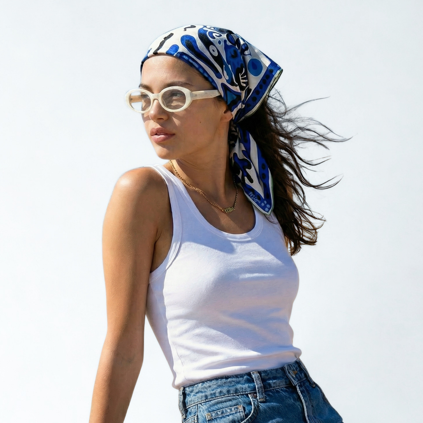 BREEZY COTTON - 65x65 cm silk scarf