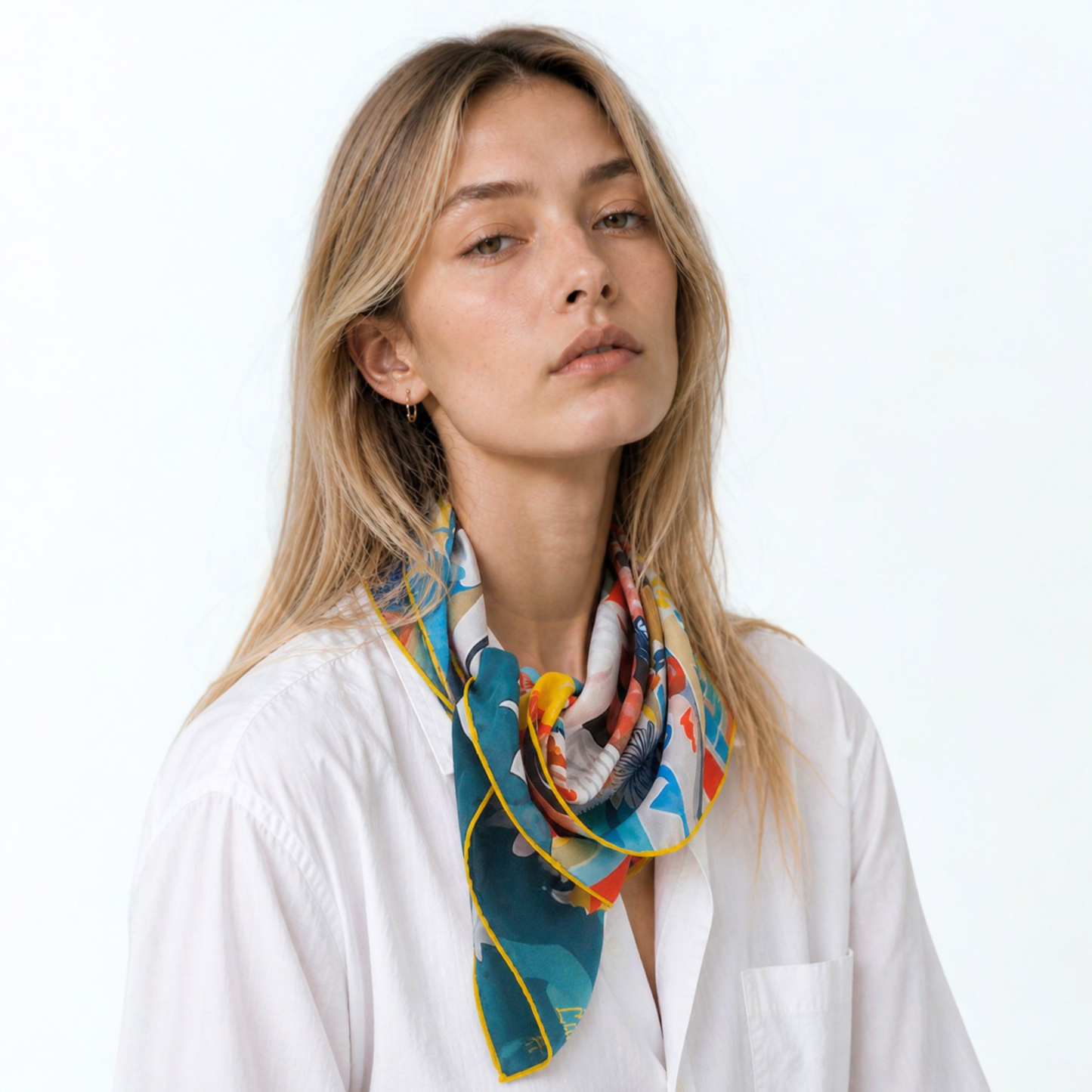 PALM WHISPER  -   65x65 cm silk scarf
