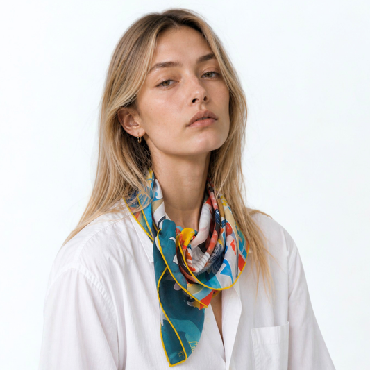 PALM WHISPER  -   65x65 cm silk scarf