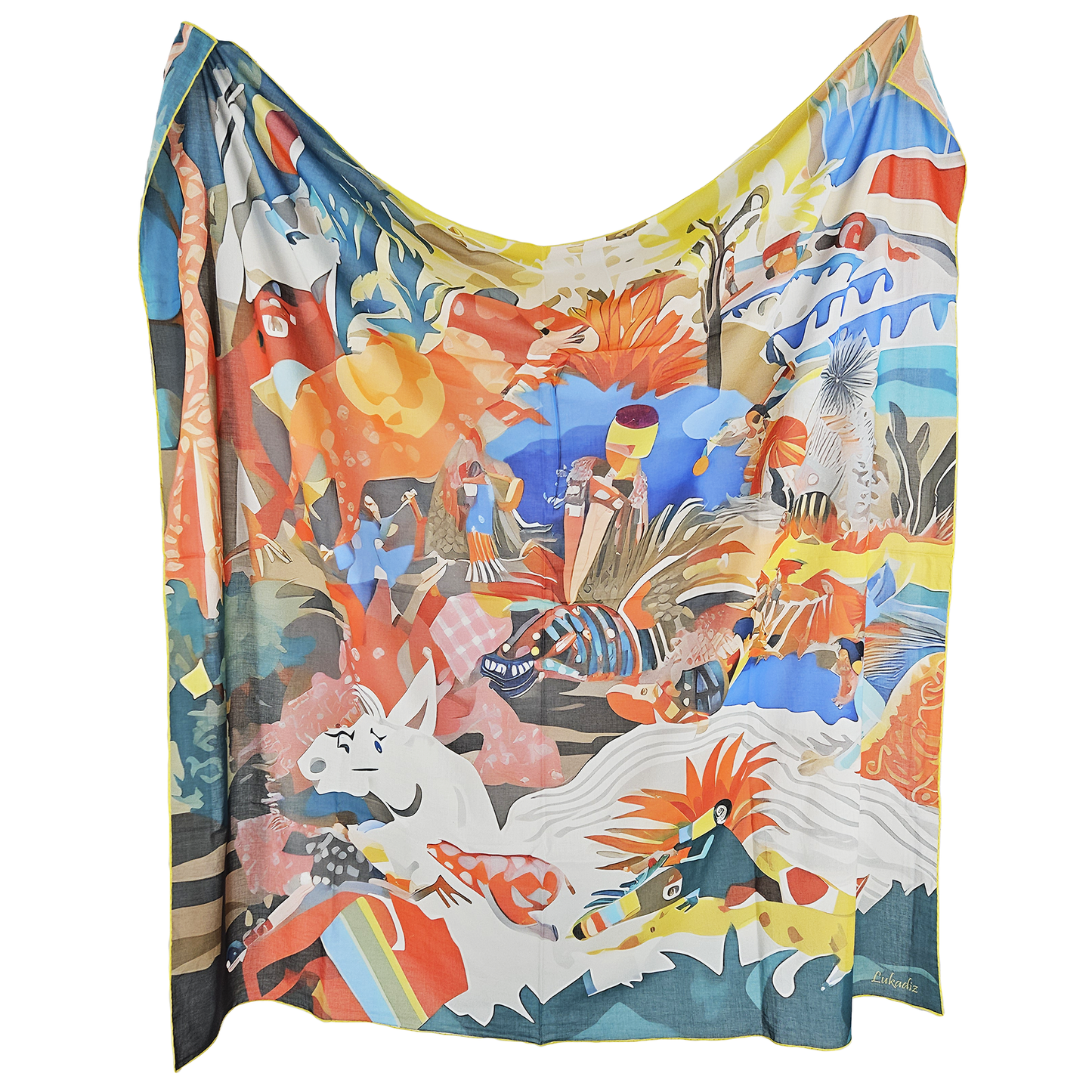 PALM WHISPER   -   135x135 cm cotton pareo/shawl