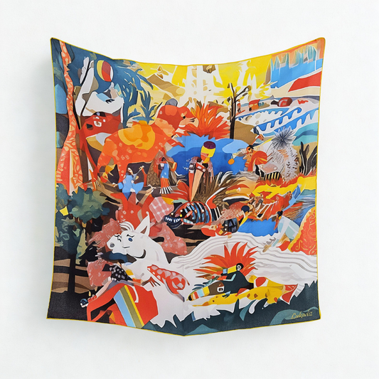 PALM WHISPER  -   65x65 cm silk scarf