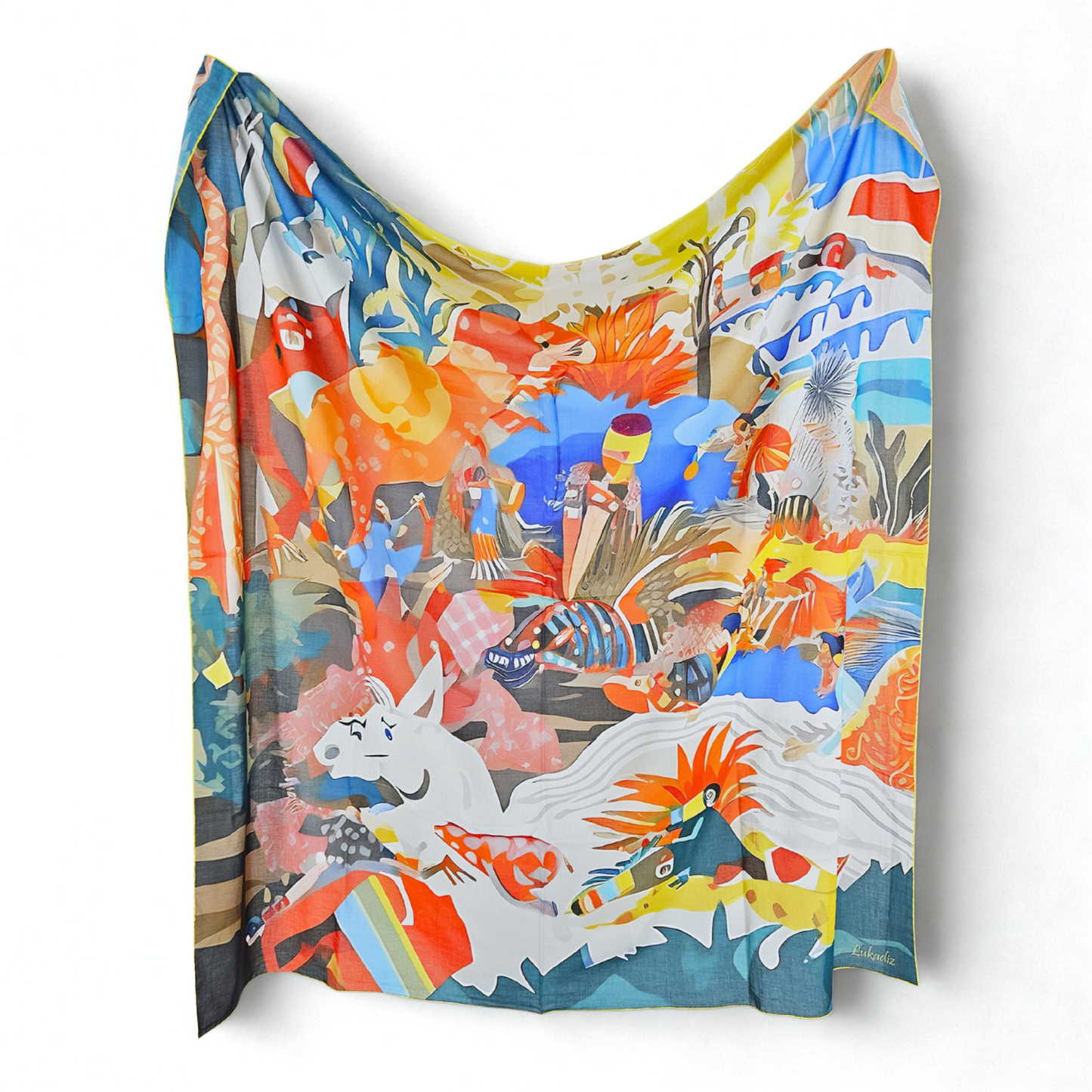PALM WHISPER   -   135x135 cm cotton pareo/shawl